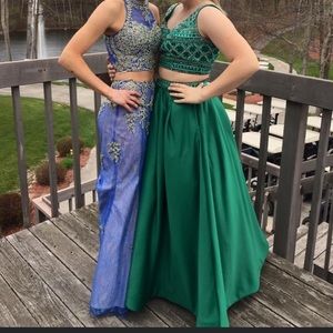 Rachel Allan 2 piece GREEN dress